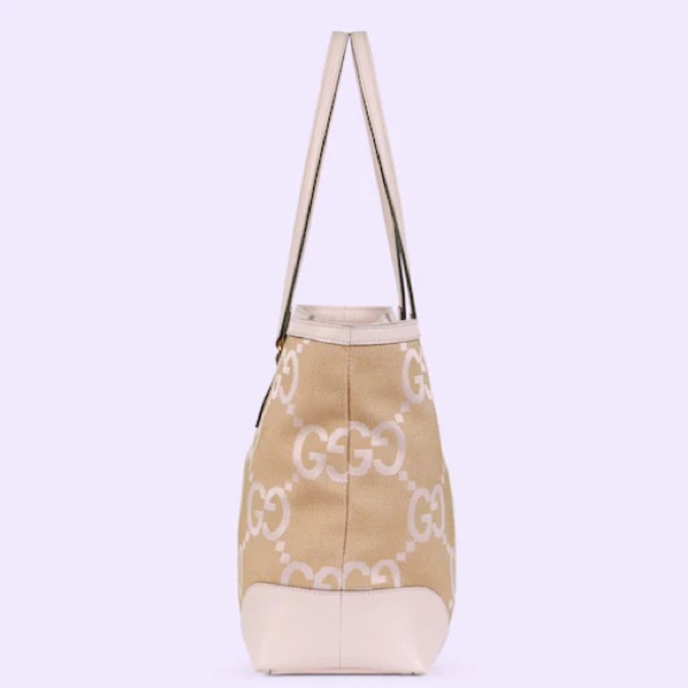GUCCI Jumbo GG Pale Pink Canvas Tote Bag NWT - Picture 5 of 7